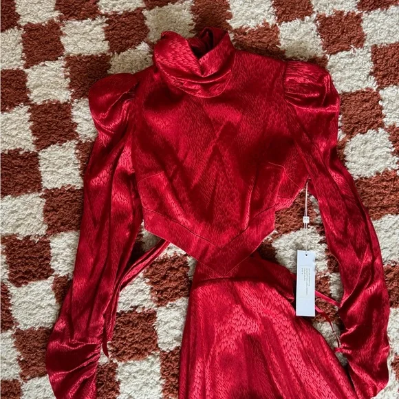 NWT Ronny Kobo exclusive Carla dress in burgundy - Picture 8 of 9